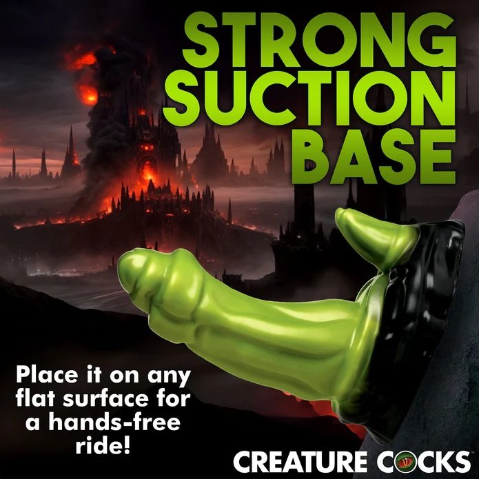 This massive Orc rod has an extra surprise at the base! The ... Creature Cocks - Orc Dildo - Green photo-7