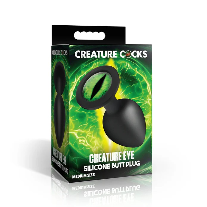 Turn your fantasies into reality with the Creature Eye Silic... Creature Cocks - Green Eye Plug M - Black photo-5