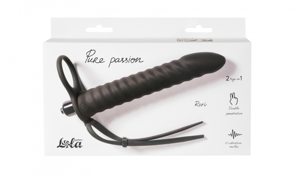 Strap-on for double penetration Rori is made of hypoallergen... Lola Games - Pure Passion Rori Strap-On - Black photo-6