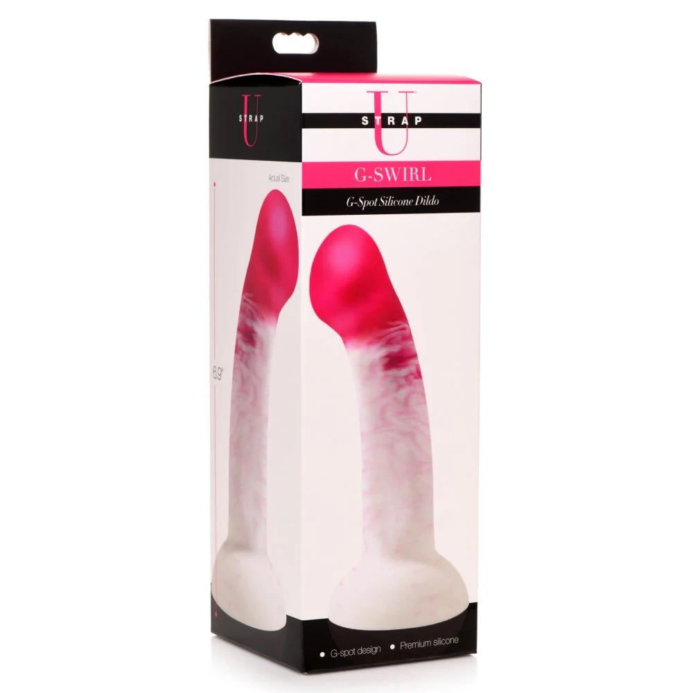 These sweet swirls of purple color dancing with the white ar... Strap U - G-Swirl Dildo - Pink photo-8