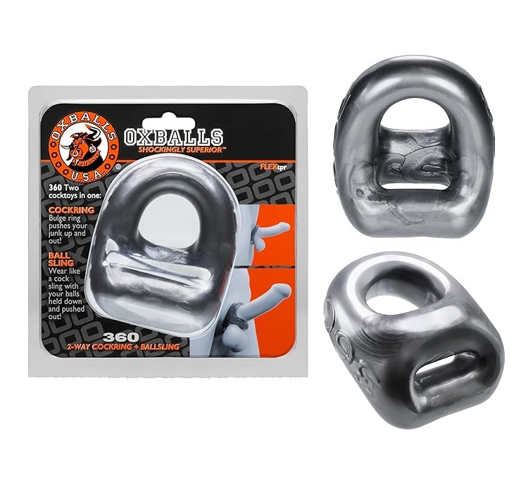 360 is the new two in one cockring and ballsling from OXBALL... Oxballs - 360 Ballsling Ring - Steel photo-7