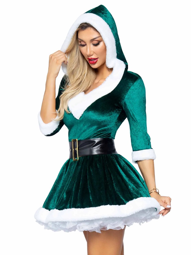 Ho Ho Ho, this Christmas dress is Santa's favorite! The ... Leg Avenue - Mrs Claus Costume - Green - M/L photo-3