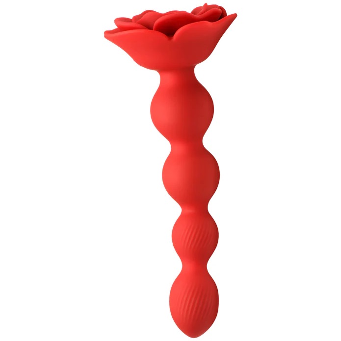Indulge in a backdoor delight with this vibrating, rotating ... Bloomgasm - 10X Rose Twirl Vibro Beads - Red photo-3