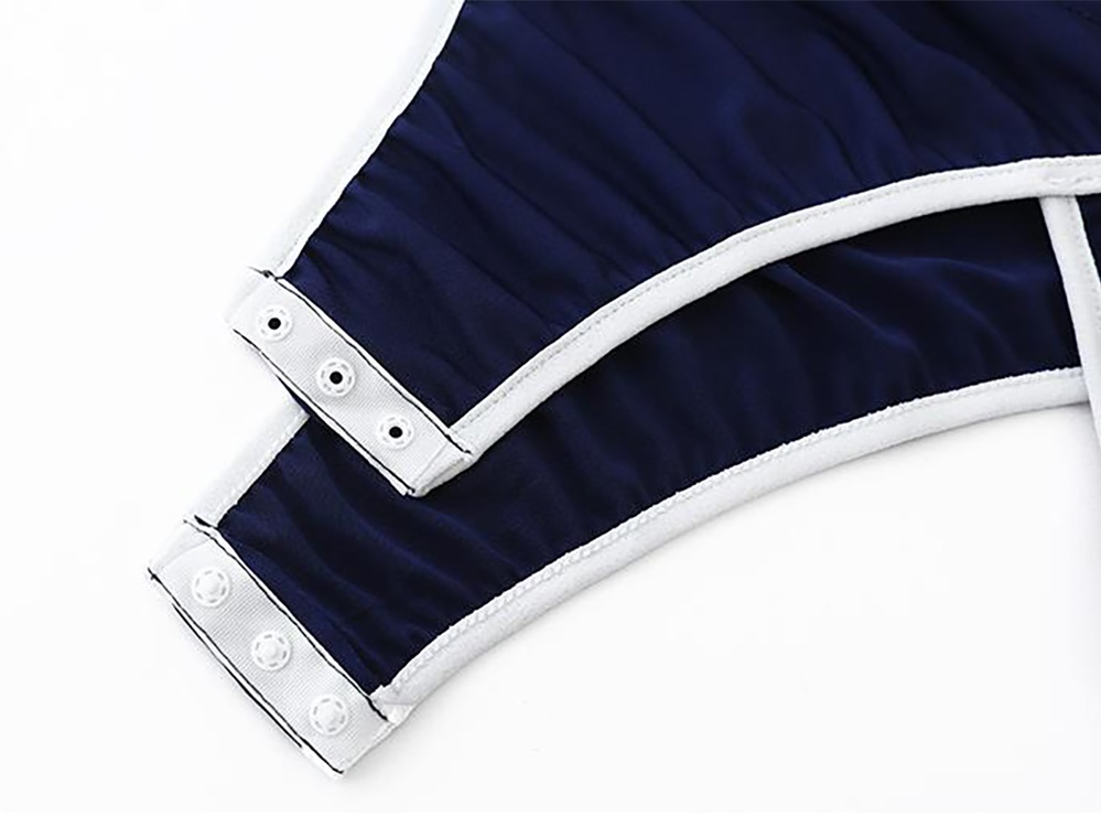 High neck and two stripes on the sleeves. It was supposed to... Costume Garden - GB-773 Jersey Costume Set - Blue photo-3