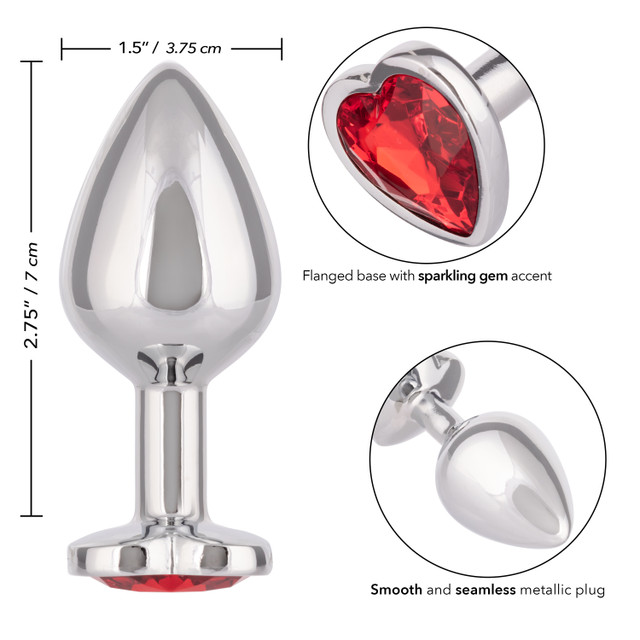 Introducing the Jewel Large Ruby Heart Plug, a captivating a... CEN - Jewel Ruby Heart Anal Plug L - Red photo-6
