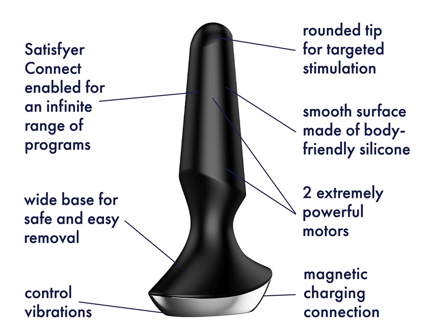 Enjoy sensual ecstasy with the Satisfyer Plug-ilicious 2! Th... Satisfyer - Plug-ilicious 2 Vibrator - Black photo-5