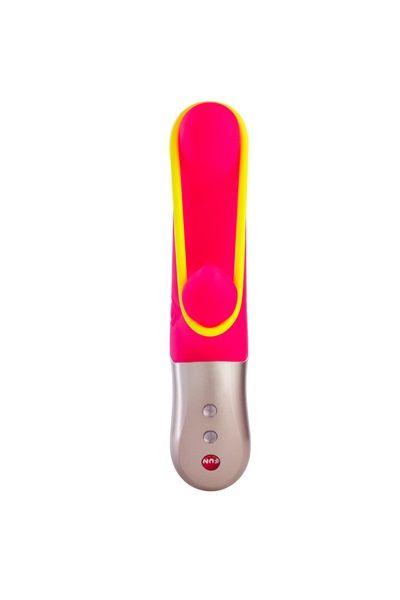 The neon yellow band on this rechargeable MiniVIBRATOR exude... Fun Factory - Vibe Amorino USB - Pink photo-4