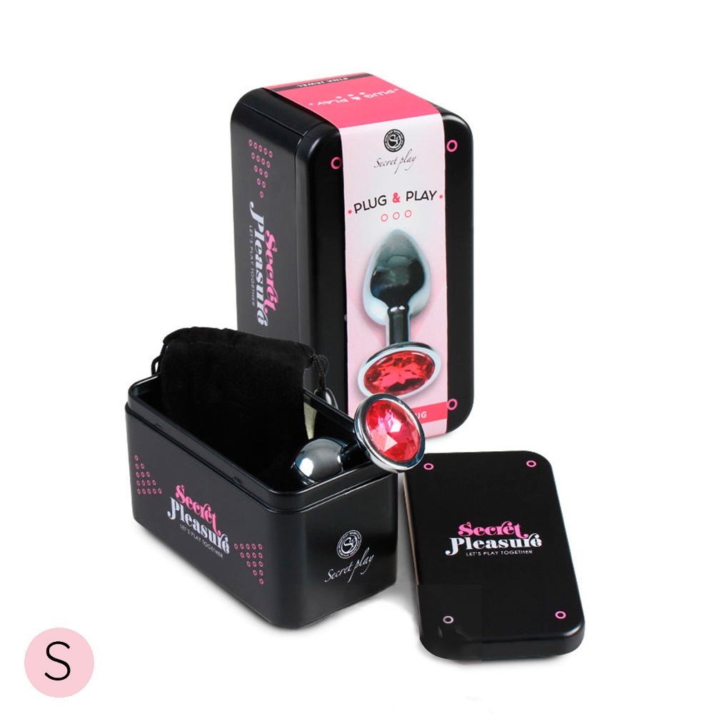 This Jewelled metal beginner's butt plug is perfect for ... Secret Play - Metal Anal Plug S - Fuchsia photo-3