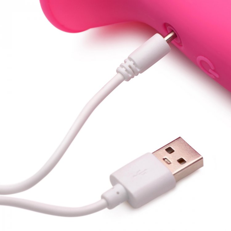 Squeeze your way into pleasure with these vibrating, squeeza... Squeeze-It - 10X Vibro Dildo - Pink photo-8