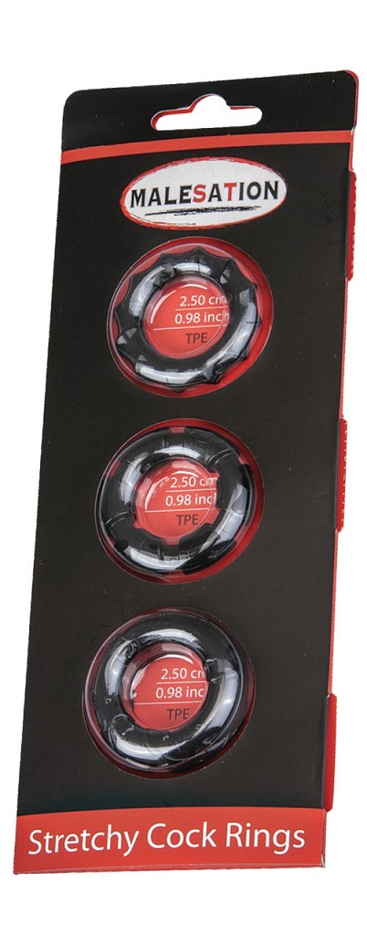 3 Stretchy cock rings with different structures! Highly imag... Malesation - Stretchy Cock Rings - Black photo-3
