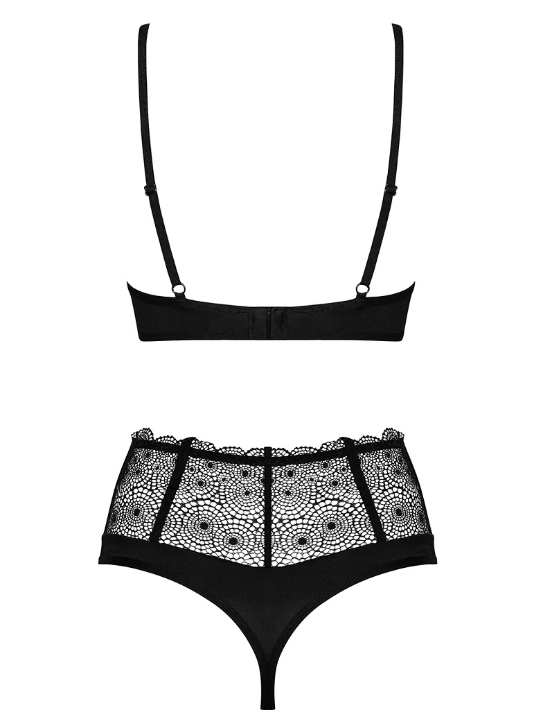 Treat yourself to pleasant moments! This seductive lingerie ... Obsessive - Sharlotte Set - Black - S/M photo-8