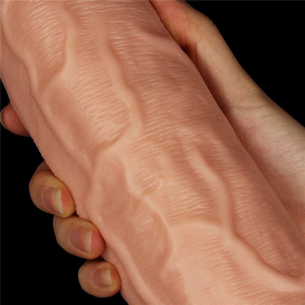 Explore every inch of legendary king-sized realistic dildo f... Lovetoy - 9.5" Realistic Curved Dildo - Flesh photo-7