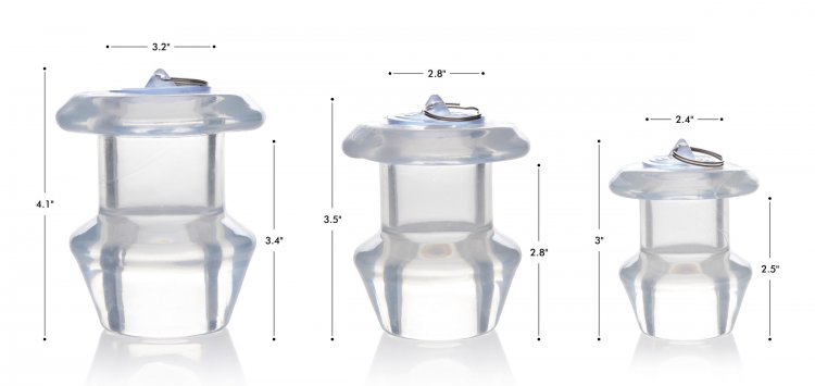 Stretch them open wide and plug them up how you wish! With t... Master Series - Ass Bung Hollow Anal Dilator L - Clear photo-9