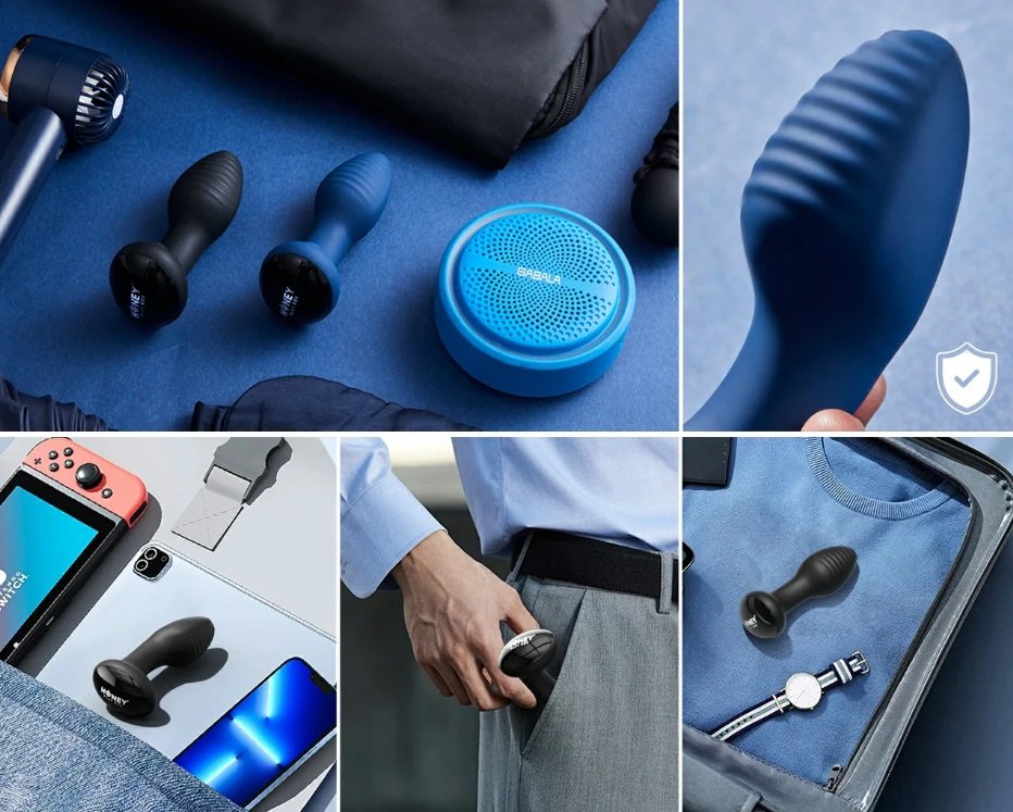 Designed for full-contact stimulation, Frenzy’s ergonomic sh... Honey Play Box - Frenzy Sensing App Rotating Butt Plug - Black photo-5