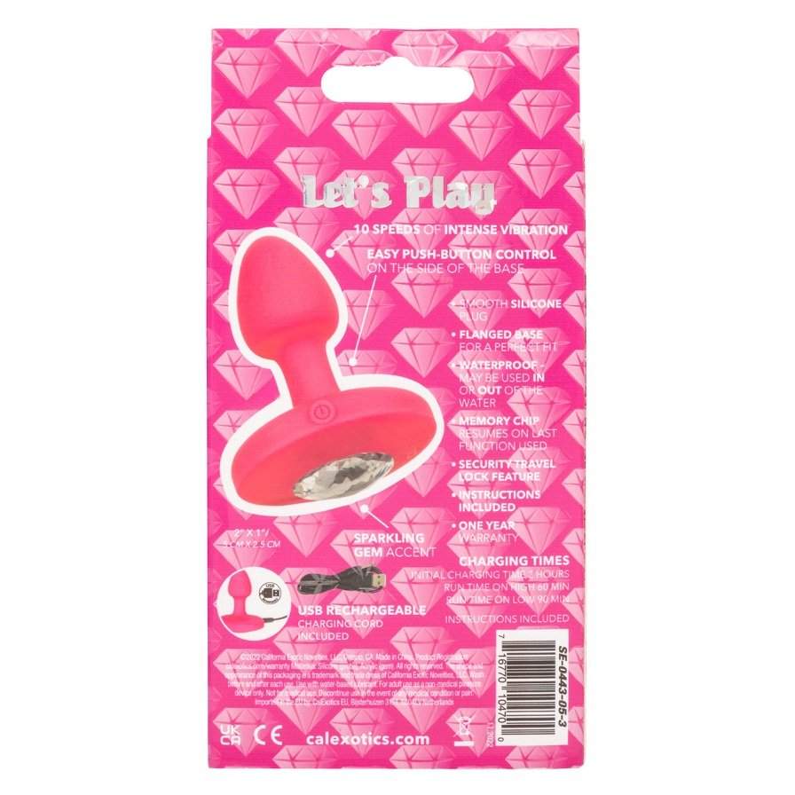 The Cheeky Gem Small Rechargeable Vibrating Probe is a dazzl... CEN - Cheeky Gems Small Vibro Plug - Pink photo-10
