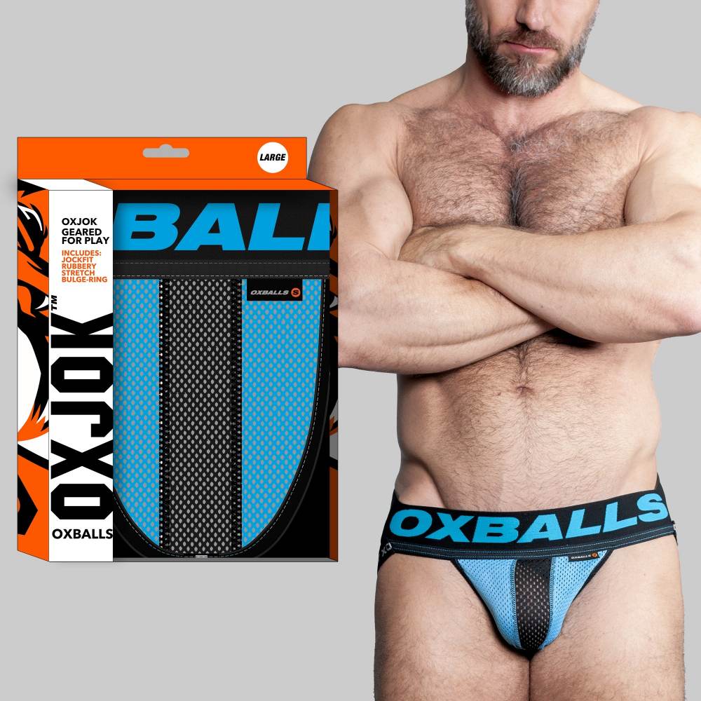 AIRMESH daily wear mesh comfort jock is designed to fit righ... Oxjok - Airmesh Jockstrap w Ring - Blue Sky - XL photo-8