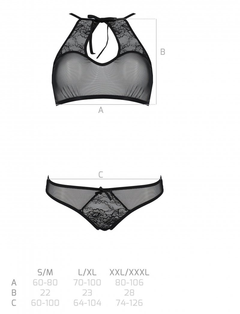 Bra and matching thongs will create a timeless set that will... Passion Eco - Ursula Set - Black - L/XL photo-5