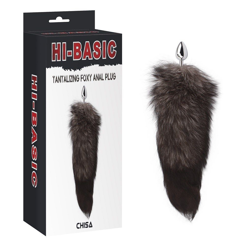 Phthalates Free, Soft & bushy tail, Anal Train, Tapered easy... Chisa - Tantalizing Foxy Anal Plug - Grey photo-2