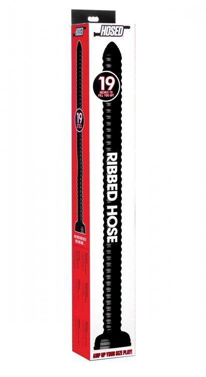 How many bulging ribs can you take from this extra long dild... Hosed - 19" Ribbed Hose - Black photo-7