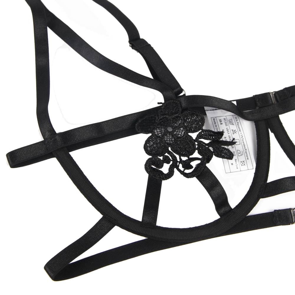 Bra Set is the steel ring design on the chest area. This de... Ohyeah - Embroidery Bra Set - Black - M photo-8
