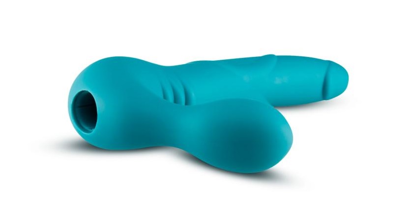 The Temptasia Luna Strapless Dildo with Vibrating Bullet bri... Temptasia - Luna Vibro Strap-On - Teal photo-3