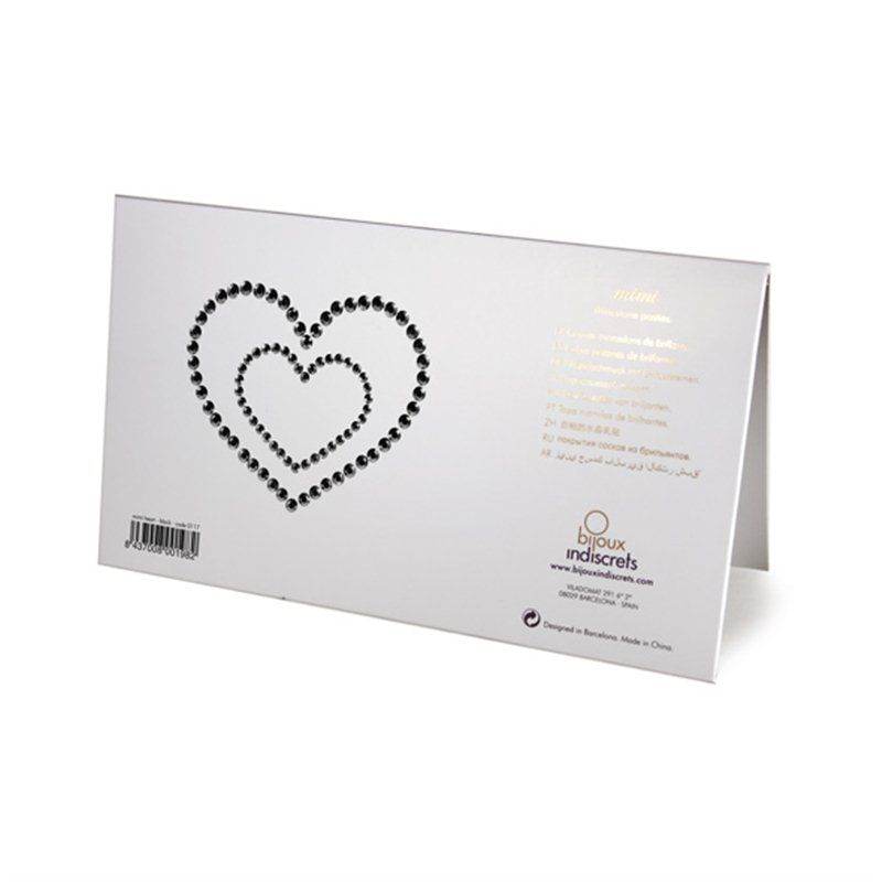 Combine romance and seduction to transform yourself into an ... Bijoux Indiscrets - Mimi Heart Nipple Covers - Black photo-3