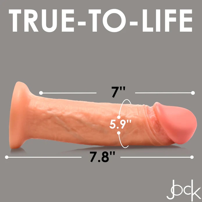 Give yourself a realistic rod with the added buzzing sensati... Jock - 8" Real Skin Vibro Dildo - Flesh photo-11
