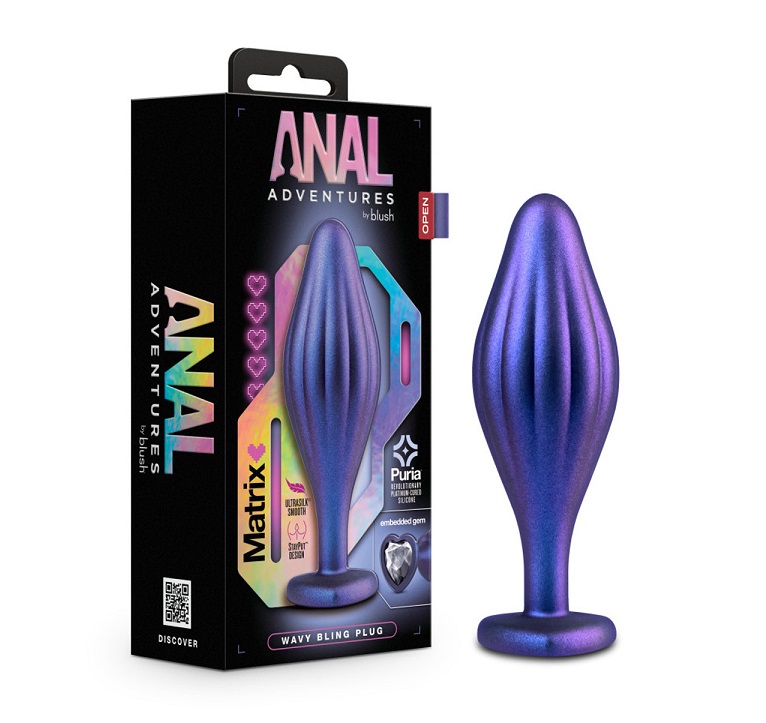 Whether you're a beginner or an experienced anal enthusi... AAM - Wavy Bling Plug - Blue photo-7