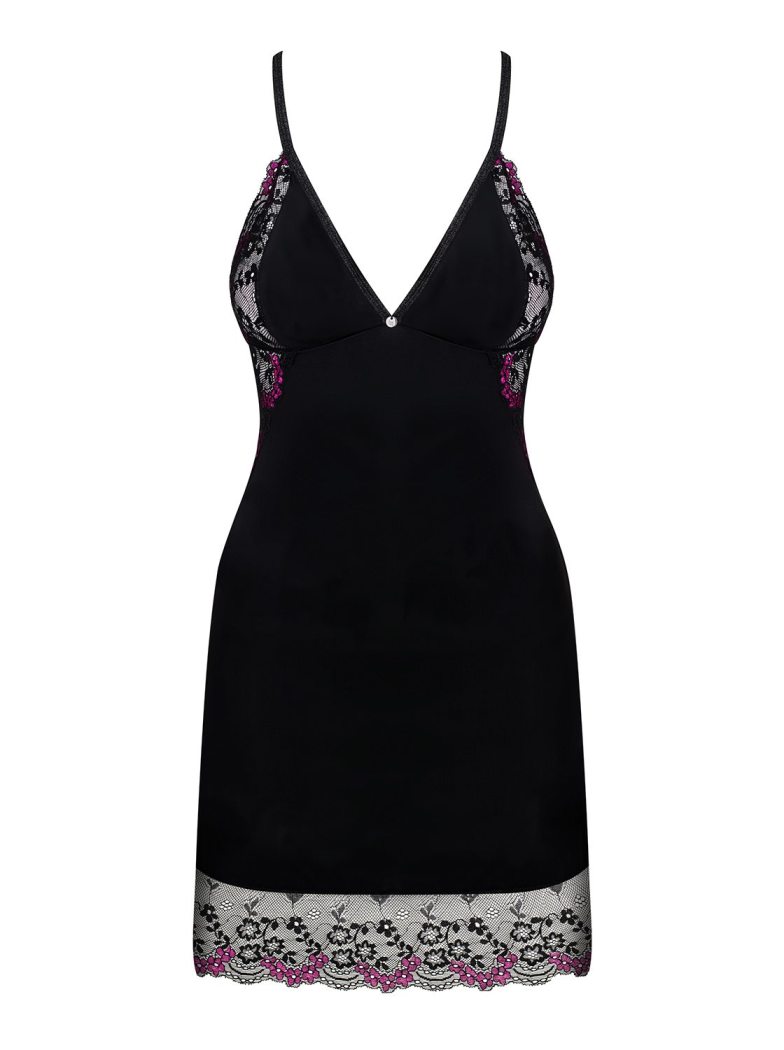 If you’ve been searching for something that combines subtlet... Obsessive - Vanessme Chemise & Thong - Black - L/XL photo-7
