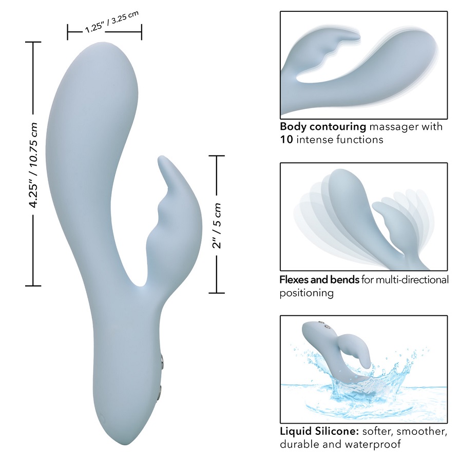 Reach new heights of pleasure with the fantastically flexibl... CEN - Contour Kali Rabbit Vibe - Blue photo-12