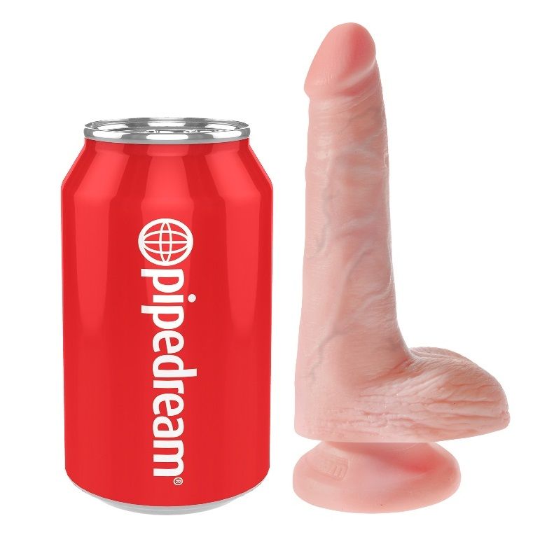 Do you want your first dildo to look and feel just like the ... King Cock - 6″ Cock With Balls - Flesh photo-6