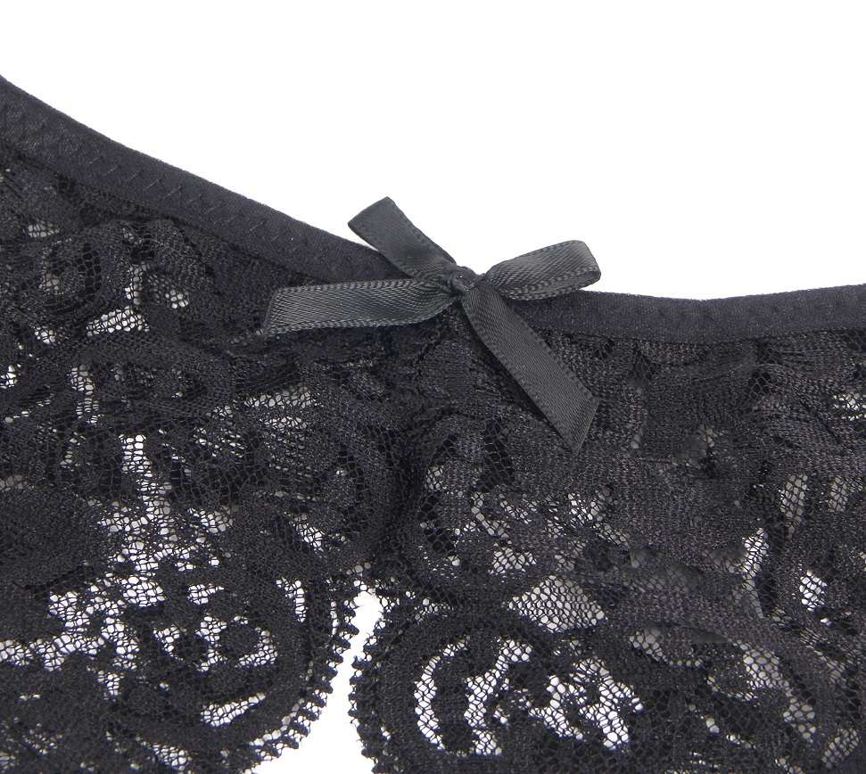 Sexy open crotch lace panty with cute bow
Material &nb... Ohyeah - Crotchless Lace Panty - Black - L photo-10