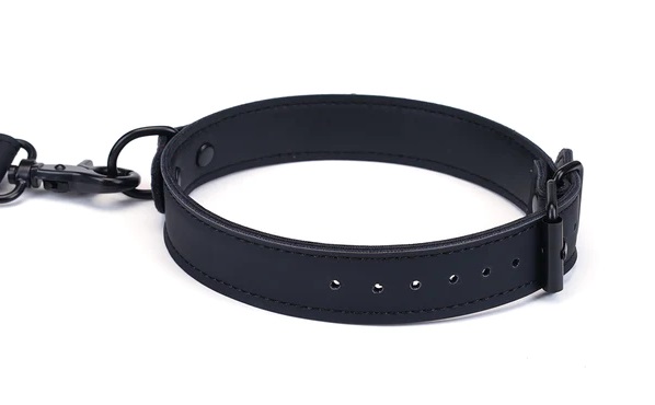 Collar and Wrist Cuffs can be adjusted simultaneously to fit... Vegan Fetish - Wrist to Collar Restraint Set - Black photo-3