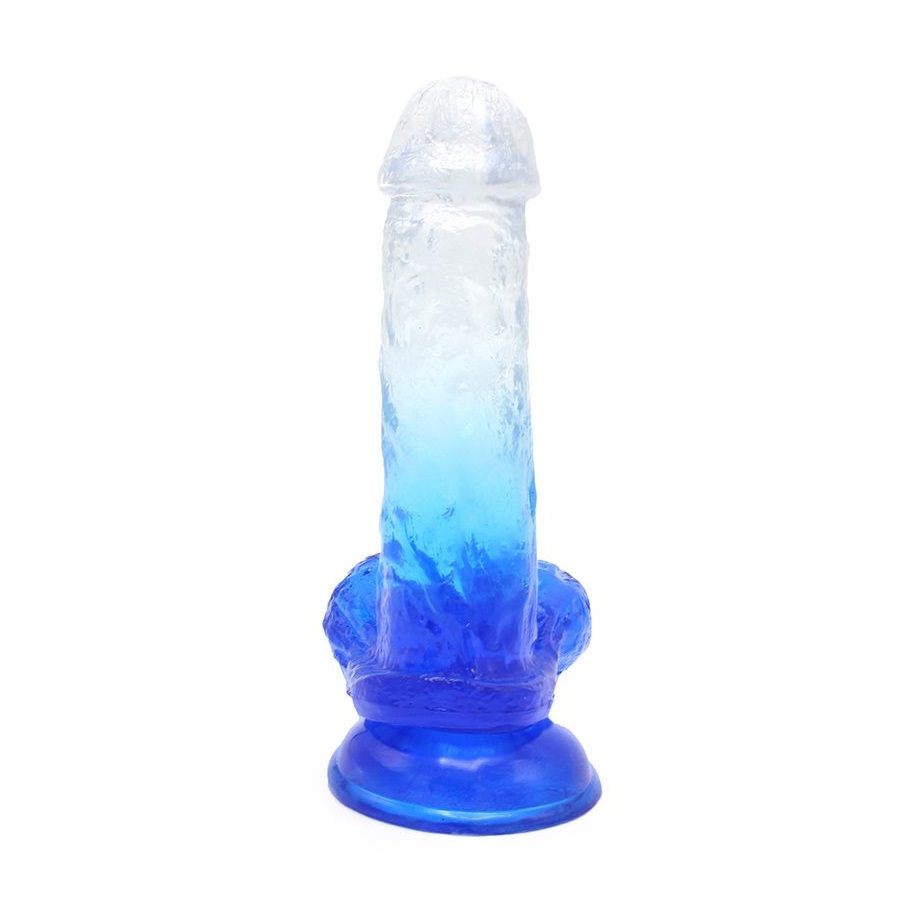 This special transparent dildo has an amazing color mix and ... Kiotos - Realistic Dildo 07 - Blue photo-6
