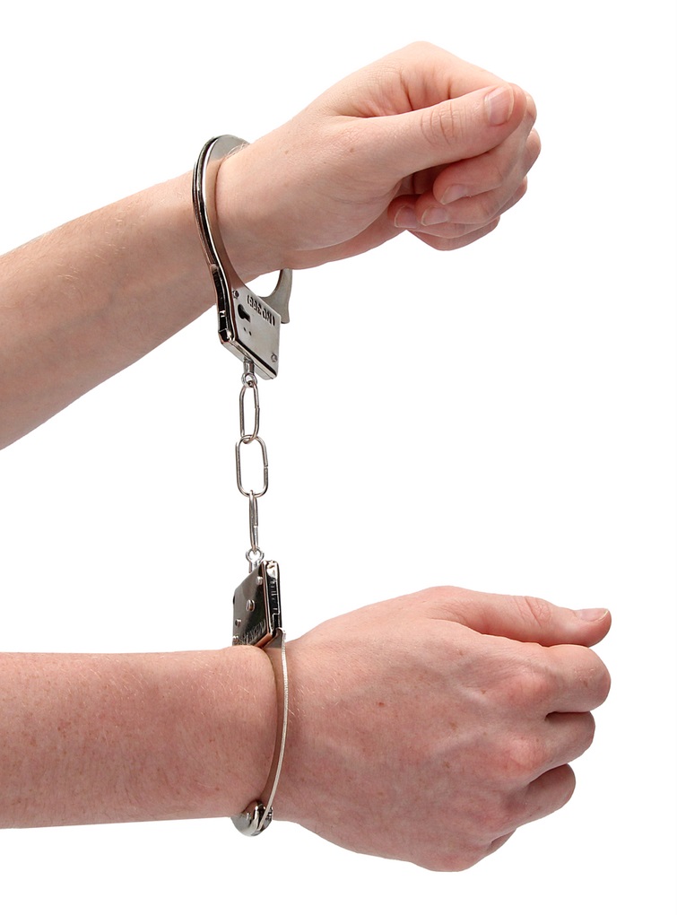Play around and lock up your lover with these great and naug... Ouch - Beginner Handcuffs - Silver photo-2
