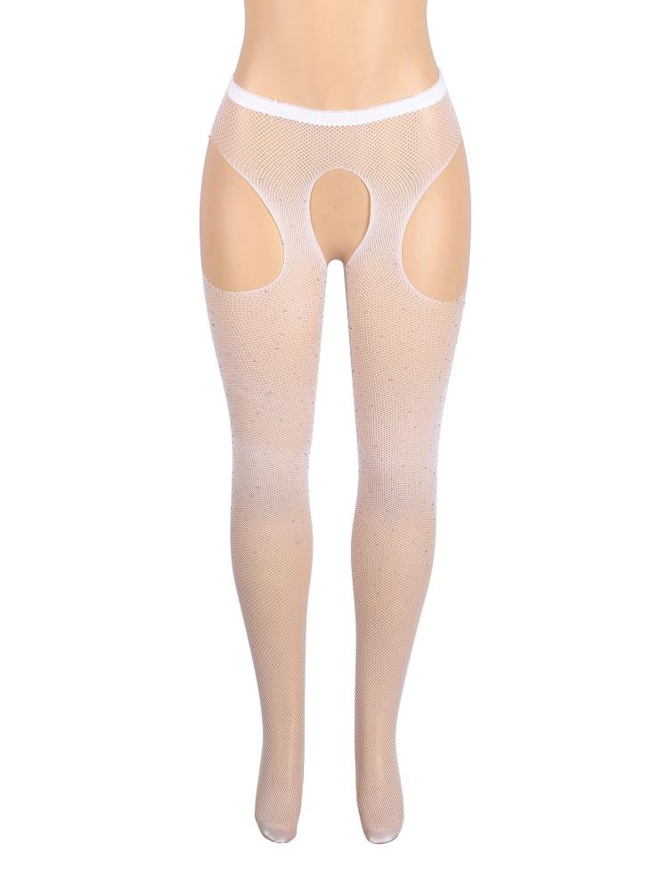 Crotchless fishnet pantyhose with shining rhinestones
Mater... Ohyeah - Rhinestone Pantyhose - White - 3XL photo-6