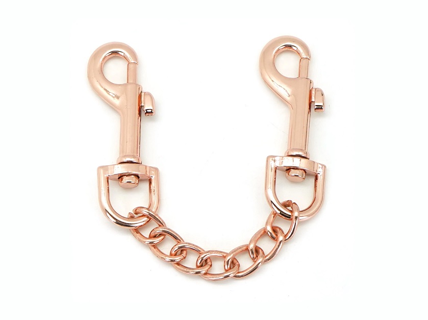 Luxurious Rose Gold Leather Restraints With Sturdy Black Cow... Liebe Seele - Rose Gold Hand Cuffs photo-6