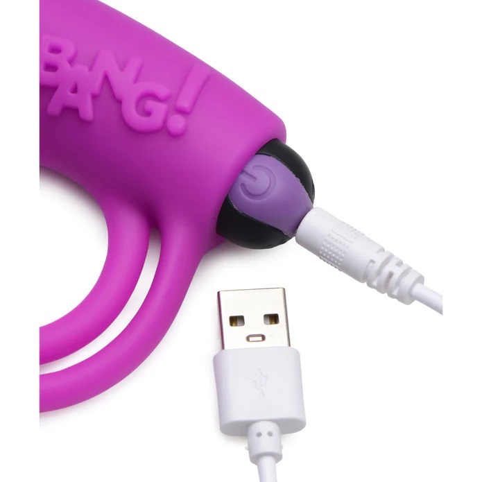 Enhance your cock with this velvety silicone ring and vibrat... Bang! - 28X Vibro Cock Ring - Purple photo-4