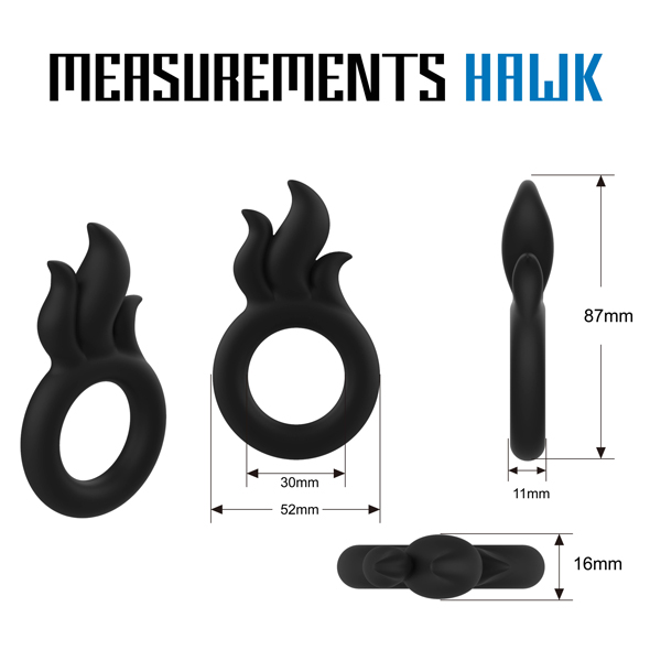 ROOSTER HAWK is a durable, hard silicone, cock ring with a f... Velv'Or - Rooster Hawk Ring - Black photo-6