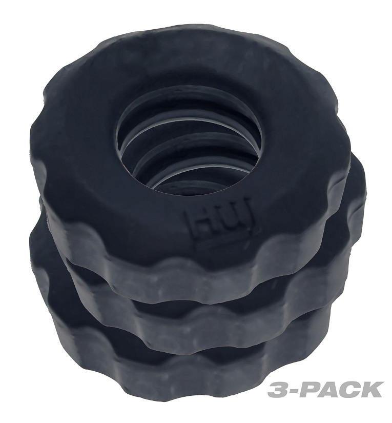 Hunkyjunk SuperHuj pack of 3 cockrings in white ice. These H... Hunkyjunk - Super Huj C-Rings - Black photo-3