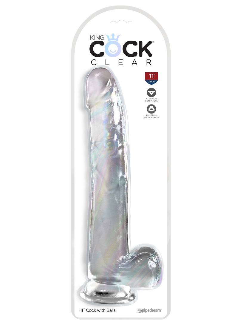 Clearly the best! Created to heighten your pleasure experien... King Cock - 11" Clear Cock w Balls photo-3