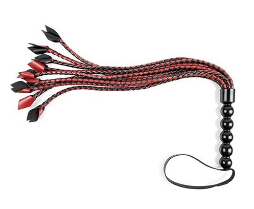 Intensify your impact play with the Saffron Braided Flogger.... Sportsheets - Saffron Braided Flogger - Red/Black photo-5