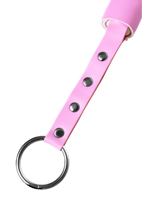 Stylish suede flogger with 40 tails and stiff handle, decora... Anonymo - Flogger 64cm - Pink photo-7