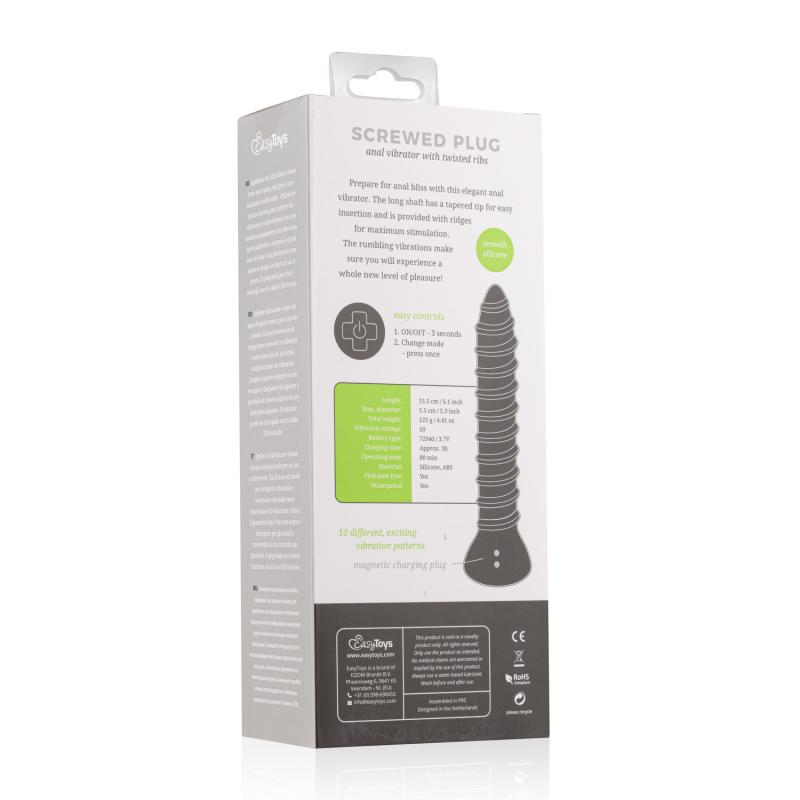 Do you enjoy anal stimulation? Then this anal vibrator is th... Easytoys - Screwed Anal Vibe L - Black photo-7