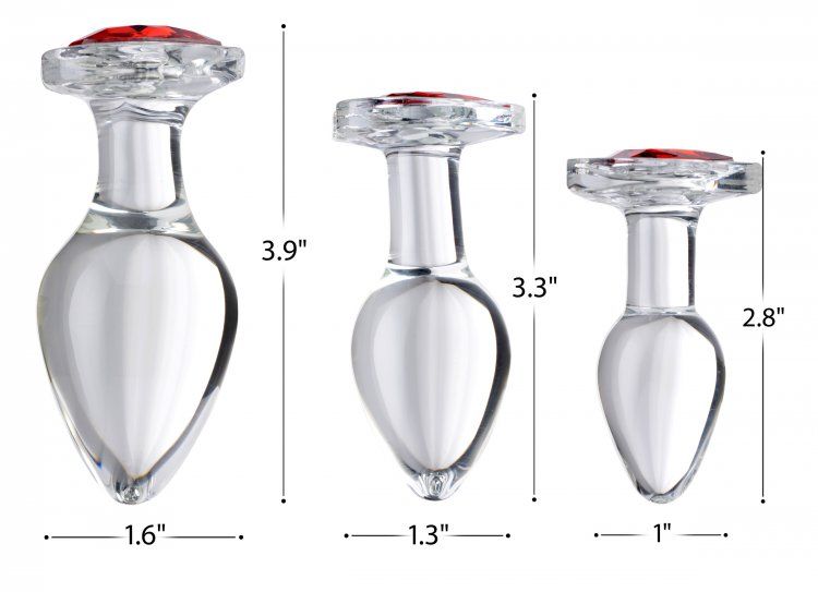 Decorate your derriere with a sparkling red heart! Display y... Booty Sparks - Heart Gem Glass Anal Plug S-size - Red photo-4