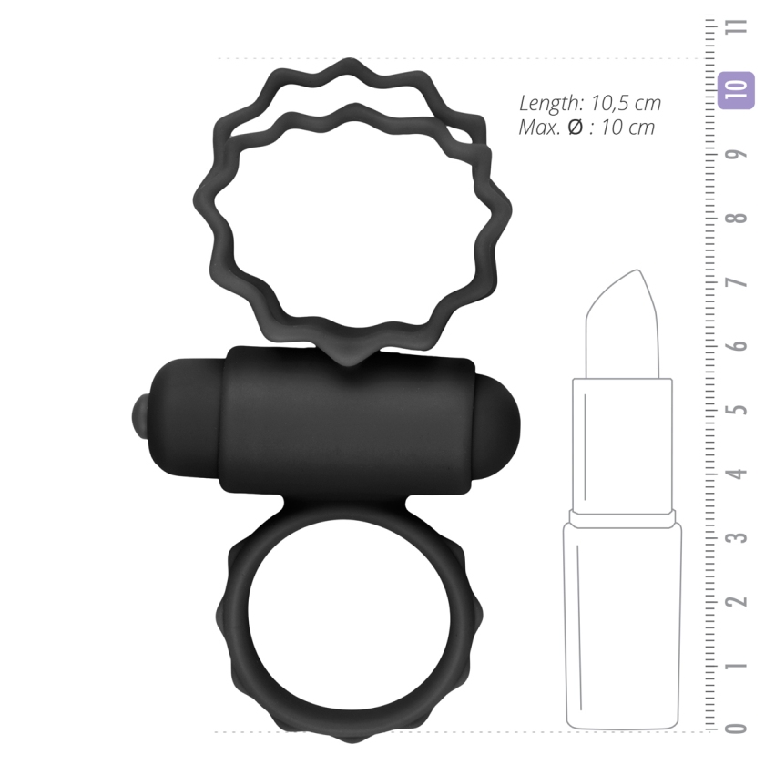 This multifunctional toy is a vibrating cock ring, clit stim... Easytoys - Duo Cock Vibro Ring - Black photo-4