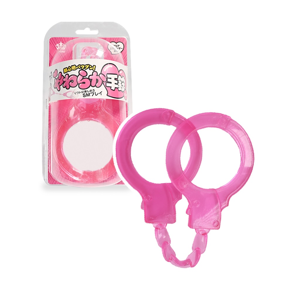 A handcuff-type shackle made of soft, stretchy rubber materi... Prime - Soft Handcuffs - Pink photo-6