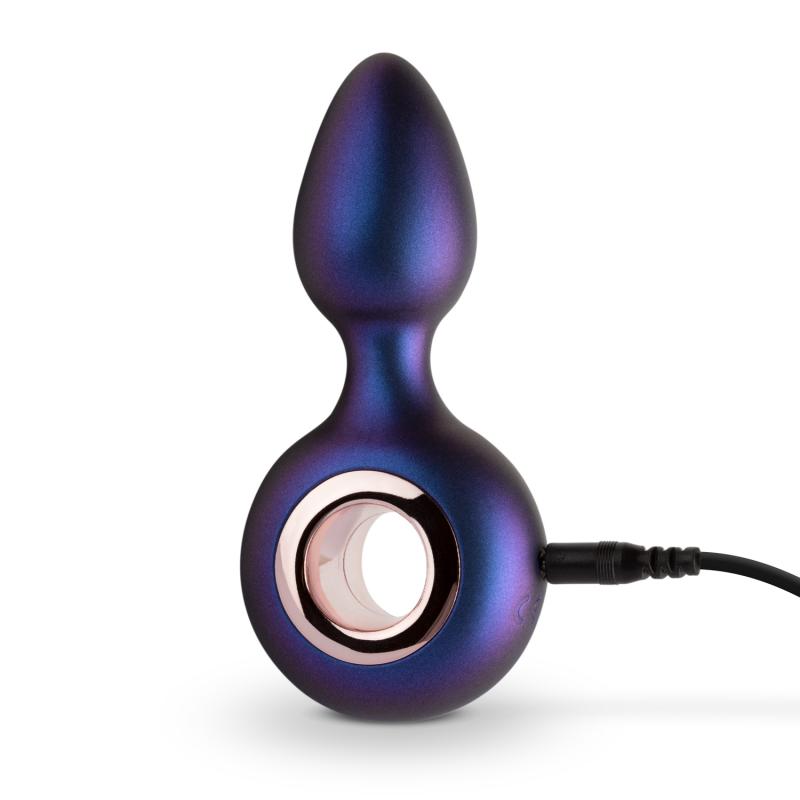 Experience great anal stimulation with this stylish vibratin... Hueman - Deep Space Vibro Plug - Purple photo-4