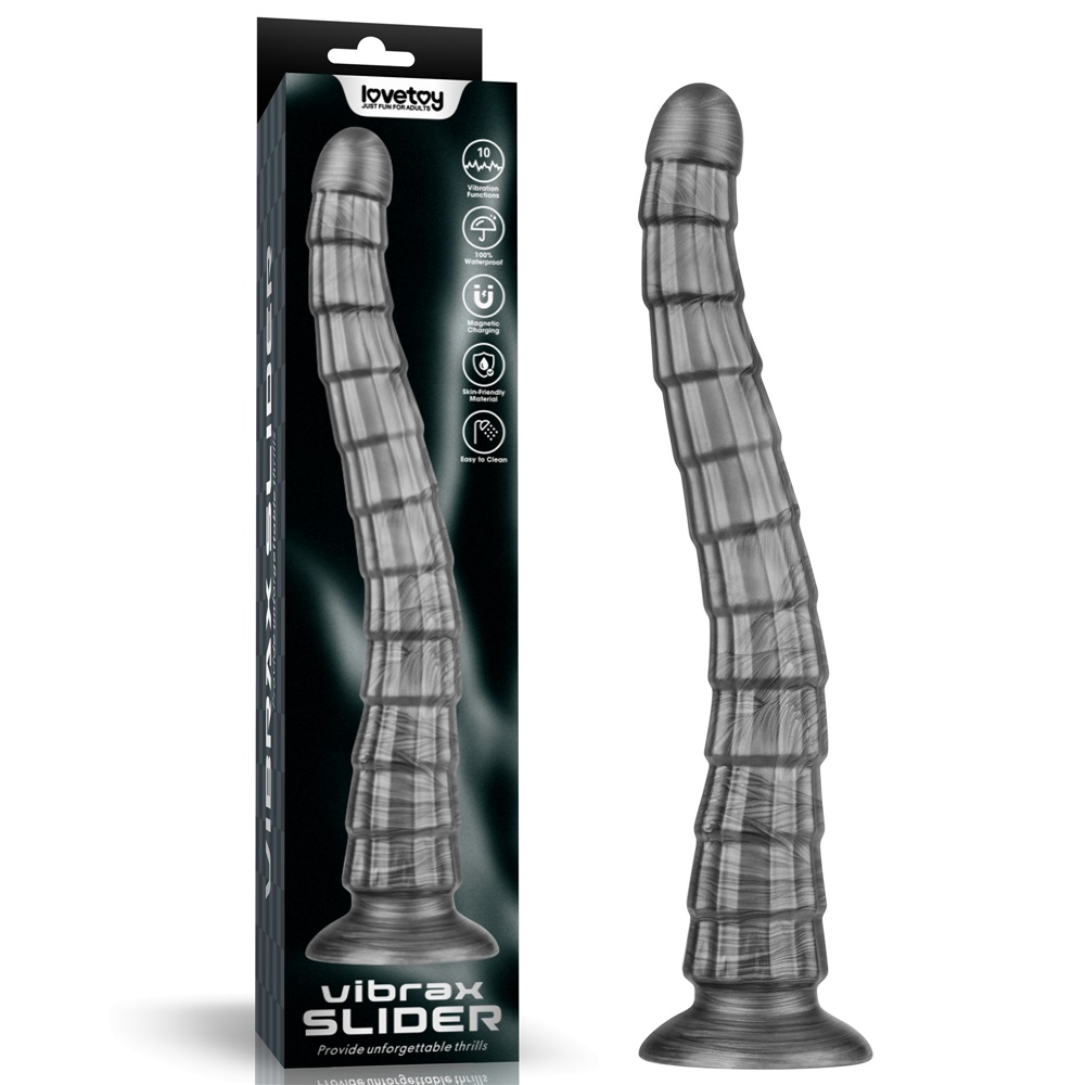 Introducing the 10-function Vibrax Slider – an ultimate deli... Lovetoy - 14.5" King Sized Vibrax Slider - Grey photo-11