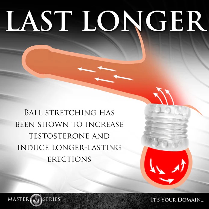 Enhance your pleasure and extend the duration of your play w... Master Series - Ball Stack Stretcher - Clear photo-5